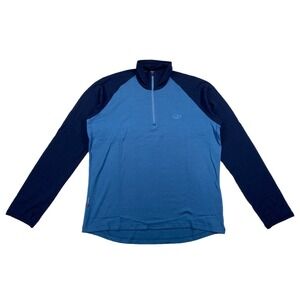 Icebreaker Body Fit 260 Men's Large Blue 1/4 Zip 100% Merino Wool Brand New
